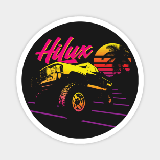 Neon Toyota Hilux Retro Sunset Magnet